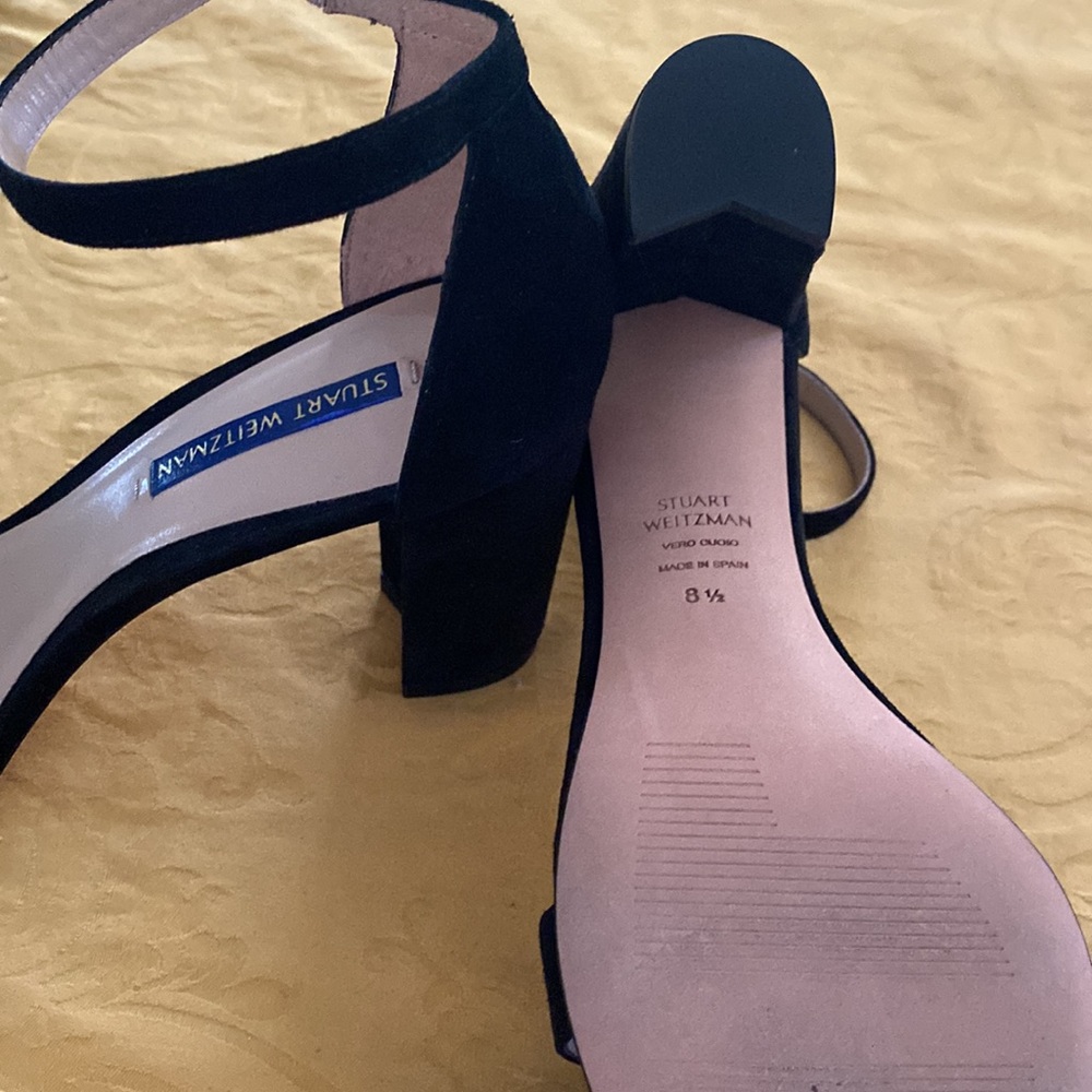 Suede Stuart Weitzman Block Sandal - image 6